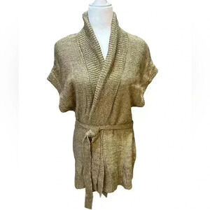 Eddie Bauer Tan Sweater Vest Cardigan Size L
